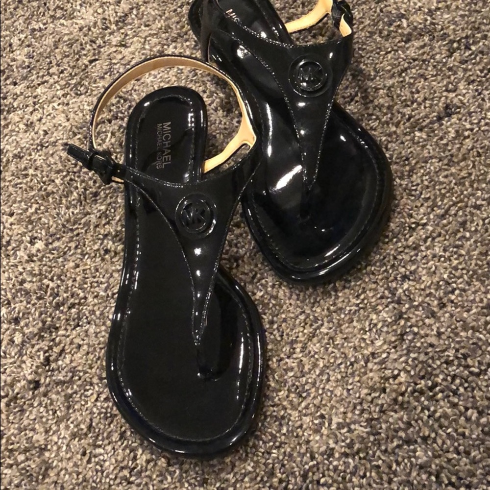 michael kors | black patent sandal